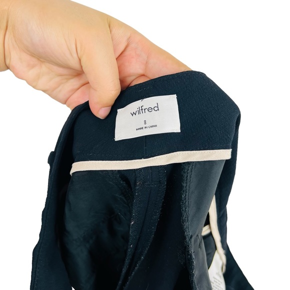 Aritzia Wilfred Black Tie-Front Pant White Striped Sided Trouser Size 8 - Picture 15 of 16